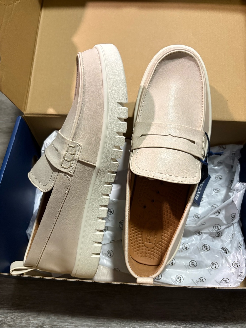 Slip-On Penny Loafers in Cream - Picture 3 of 3